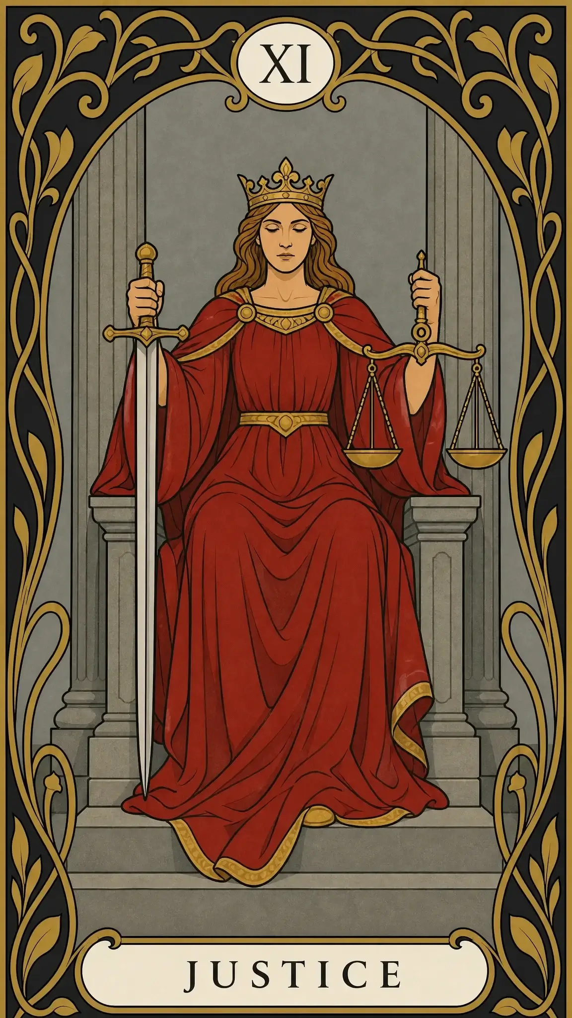 Keadilan — kartu tarot, XI Justice