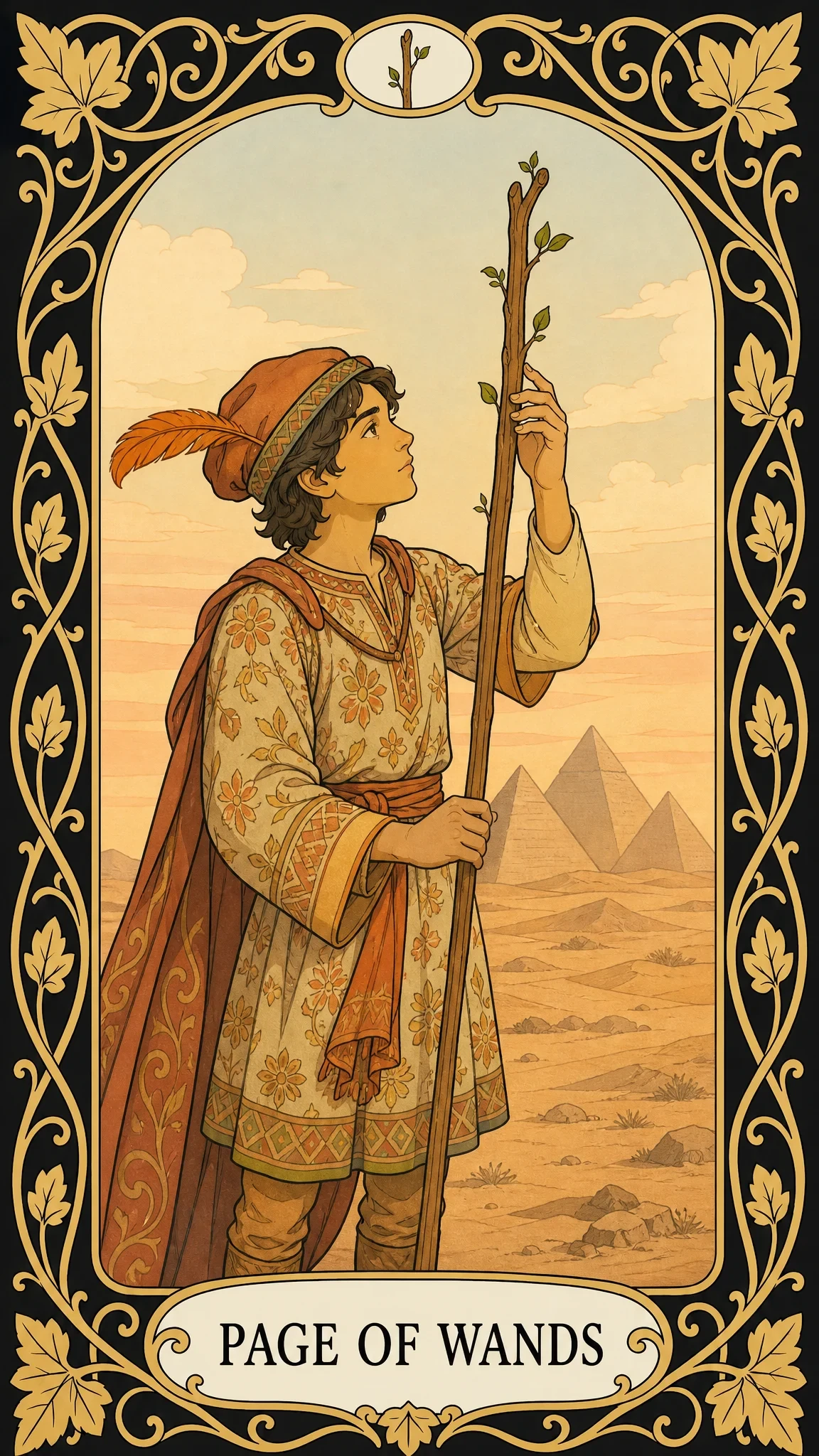 Page i stave — tarotkort, Page of Wands