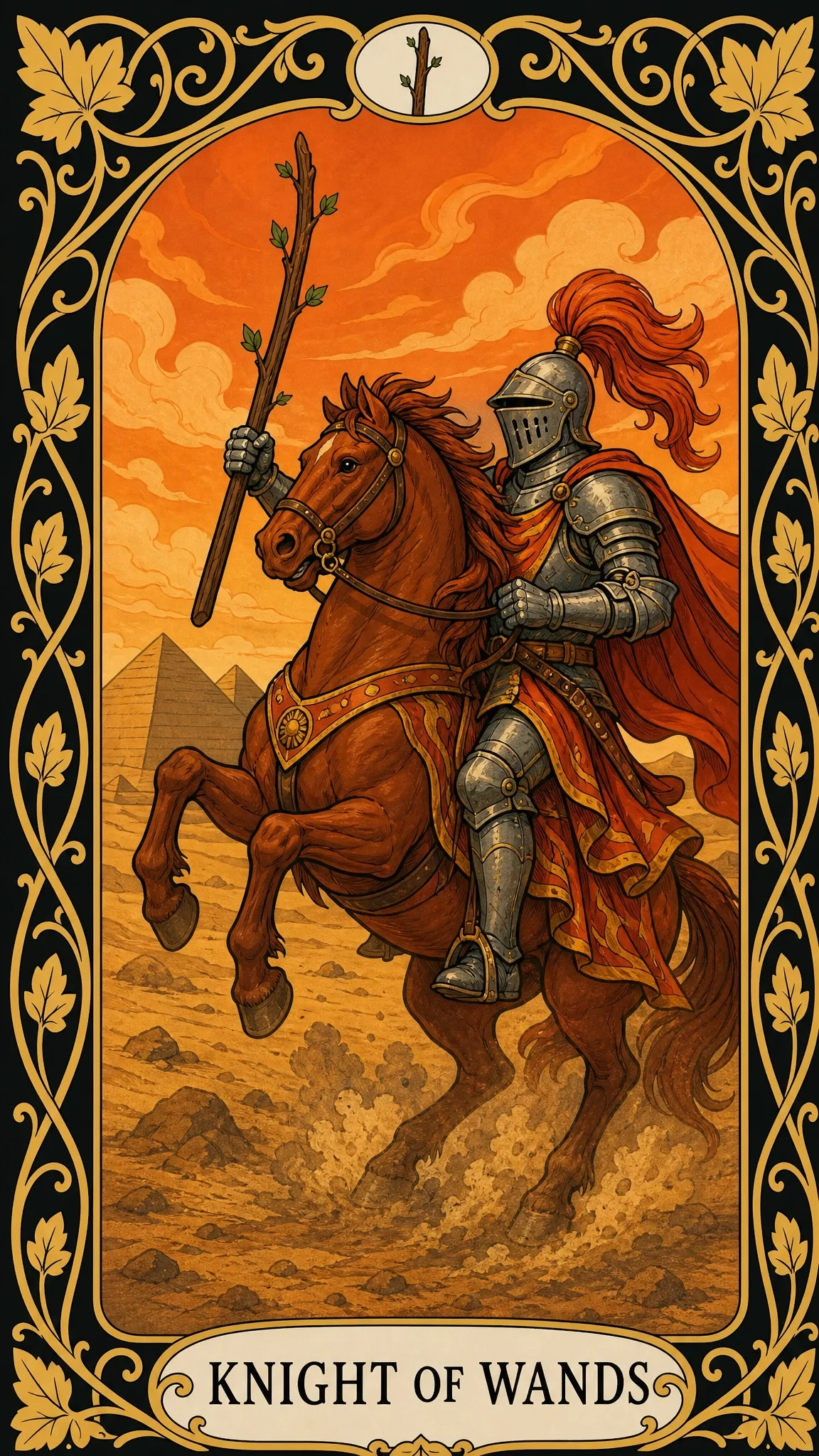 شوالیه عصا — کارت تاروت, Knight of Wands