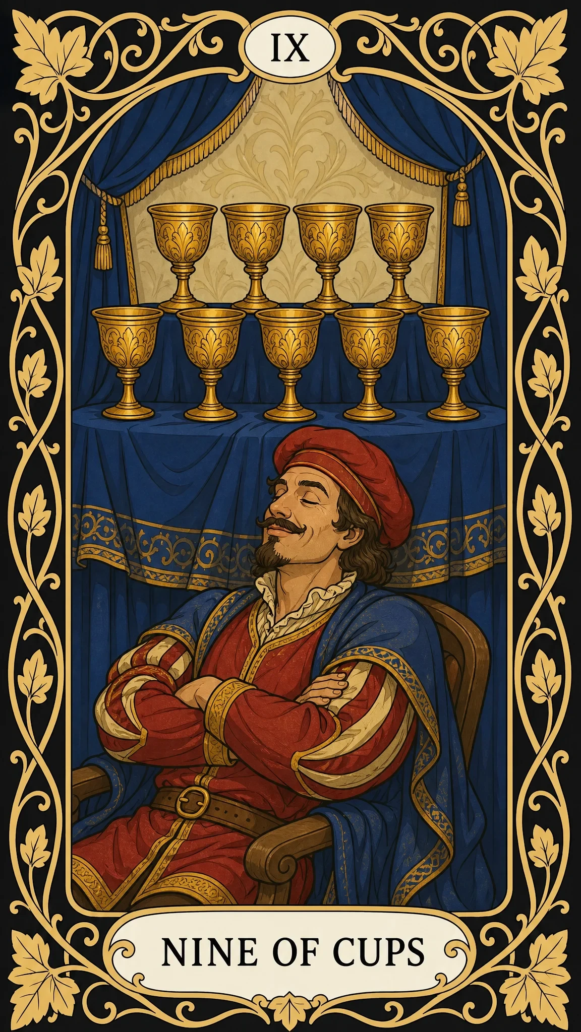 نه جام — کارت تاروت, IX Nine of Cups