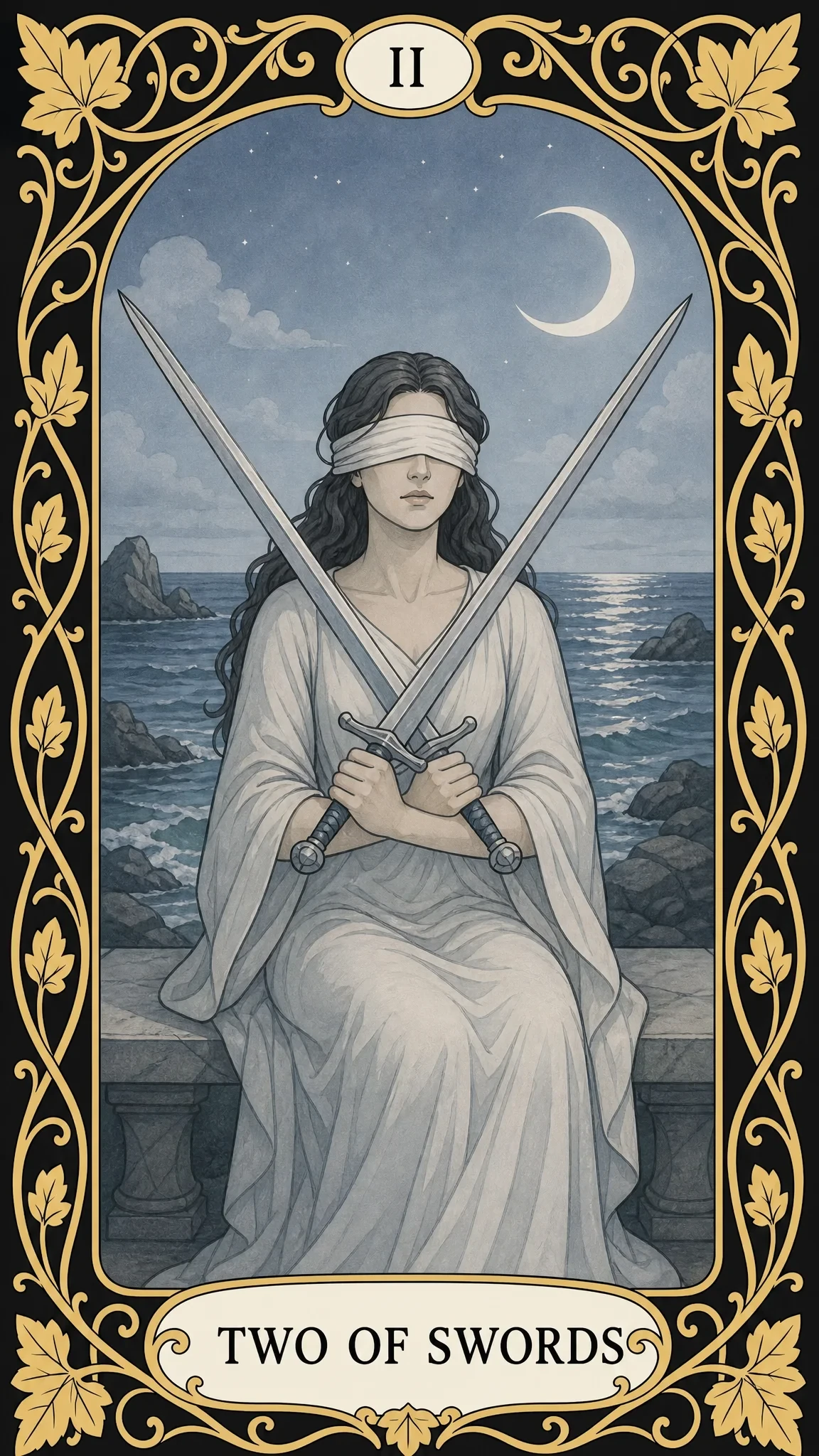 دو شمشیر — کارت تاروت, II Two of Swords