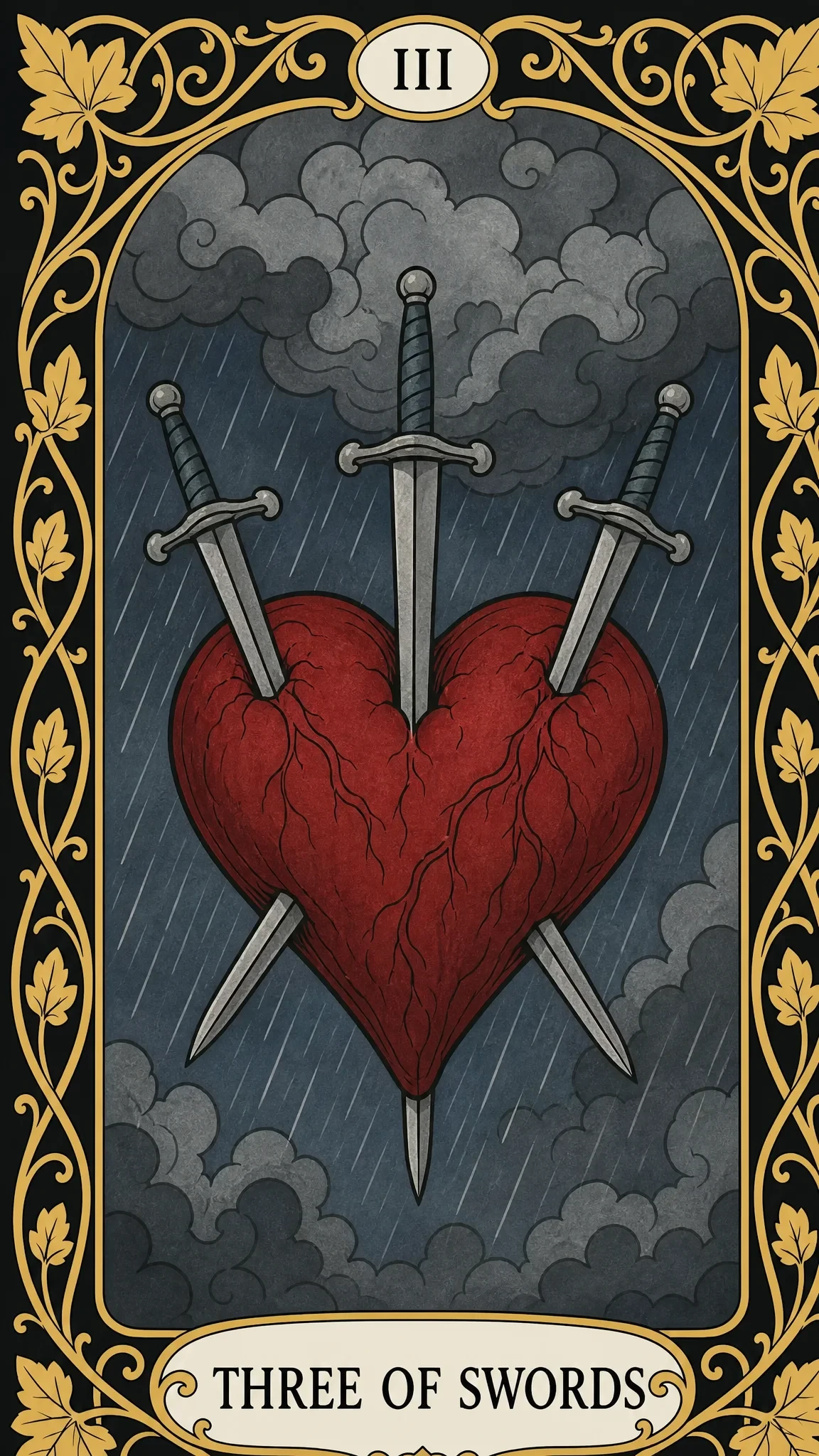 سه شمشیر — کارت تاروت, III Three of Swords