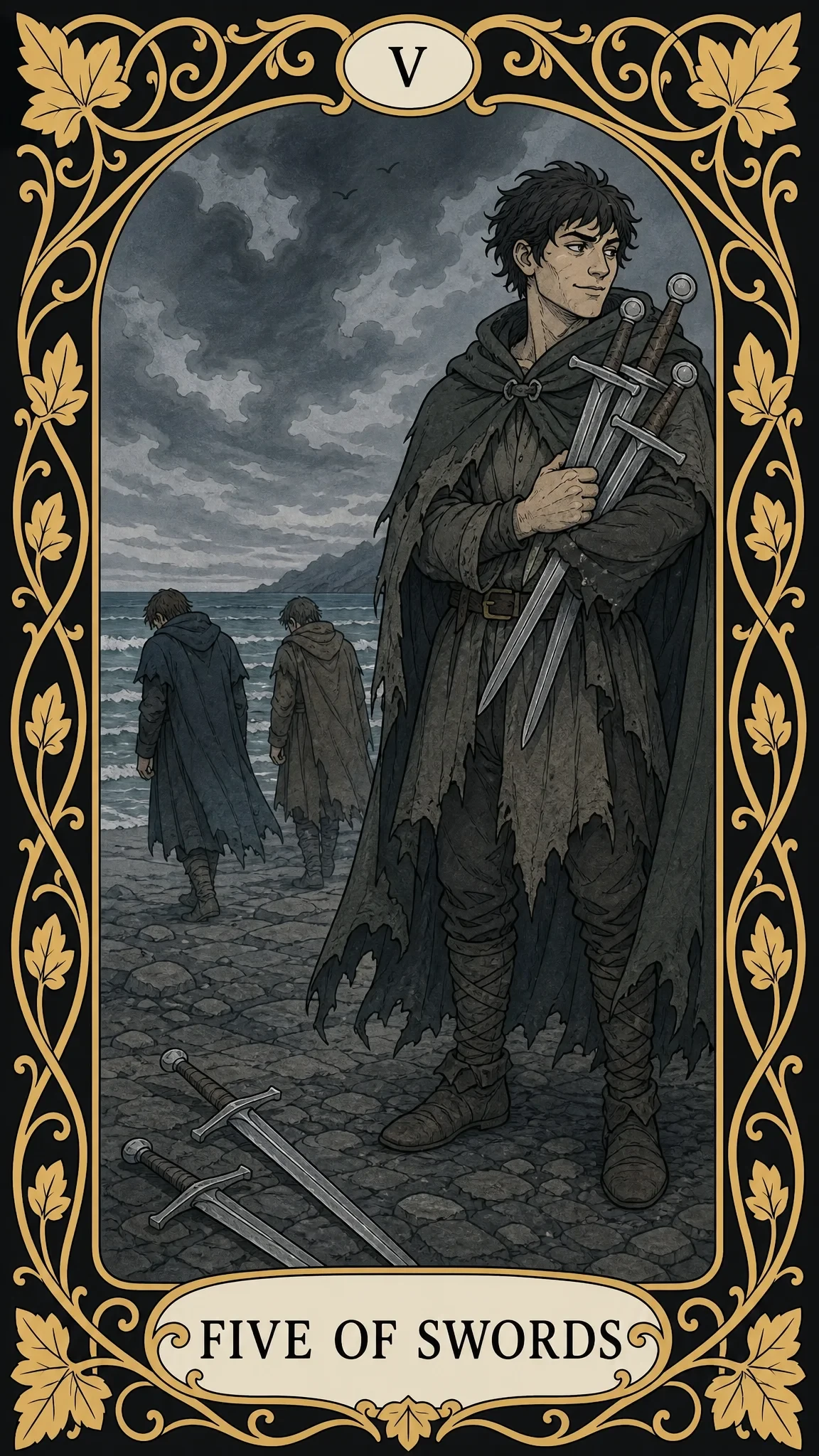 پنج شمشیر — کارت تاروت, V Five of Swords