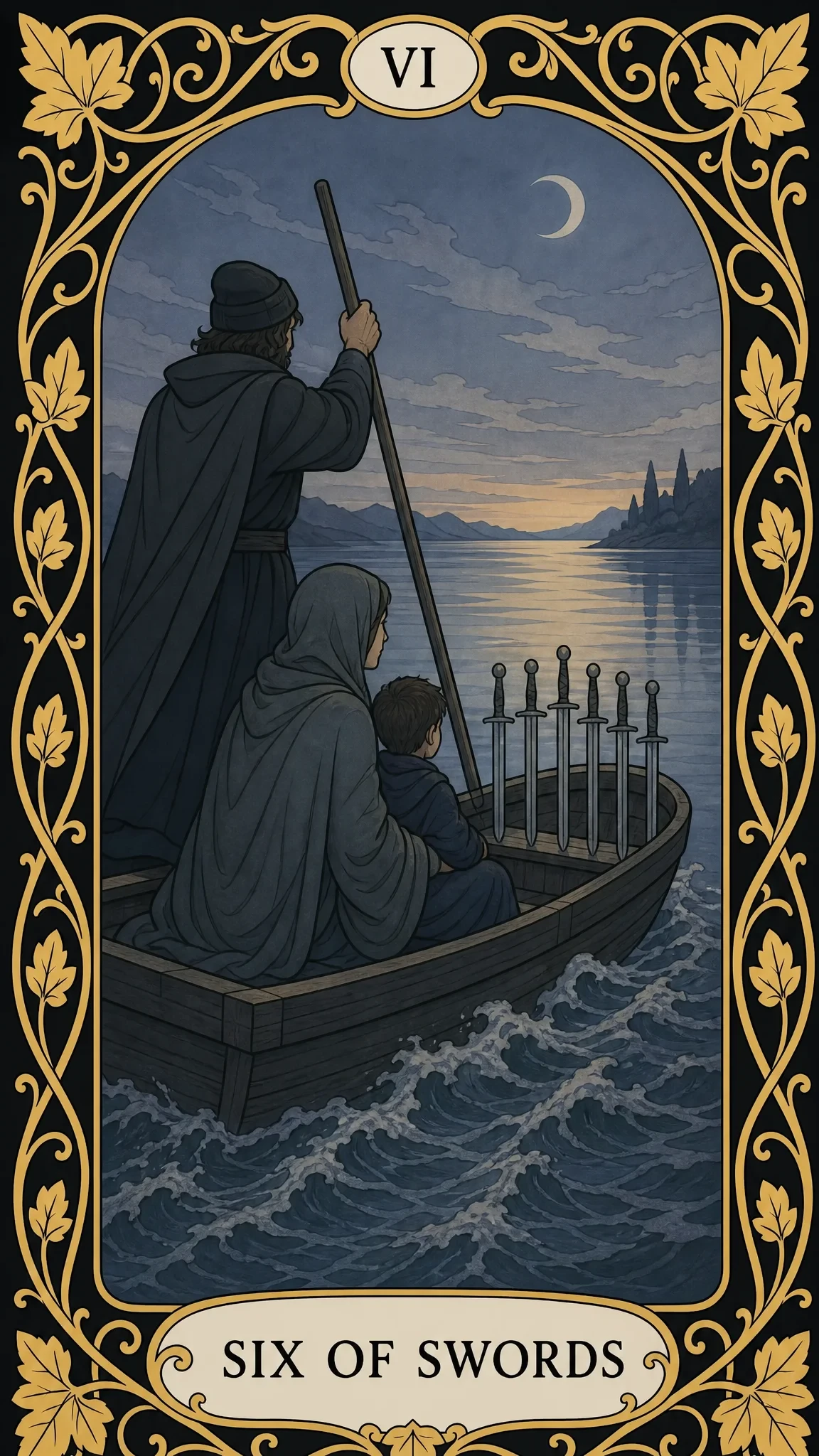 소드 6 — 타로 카드, VI Six of Swords