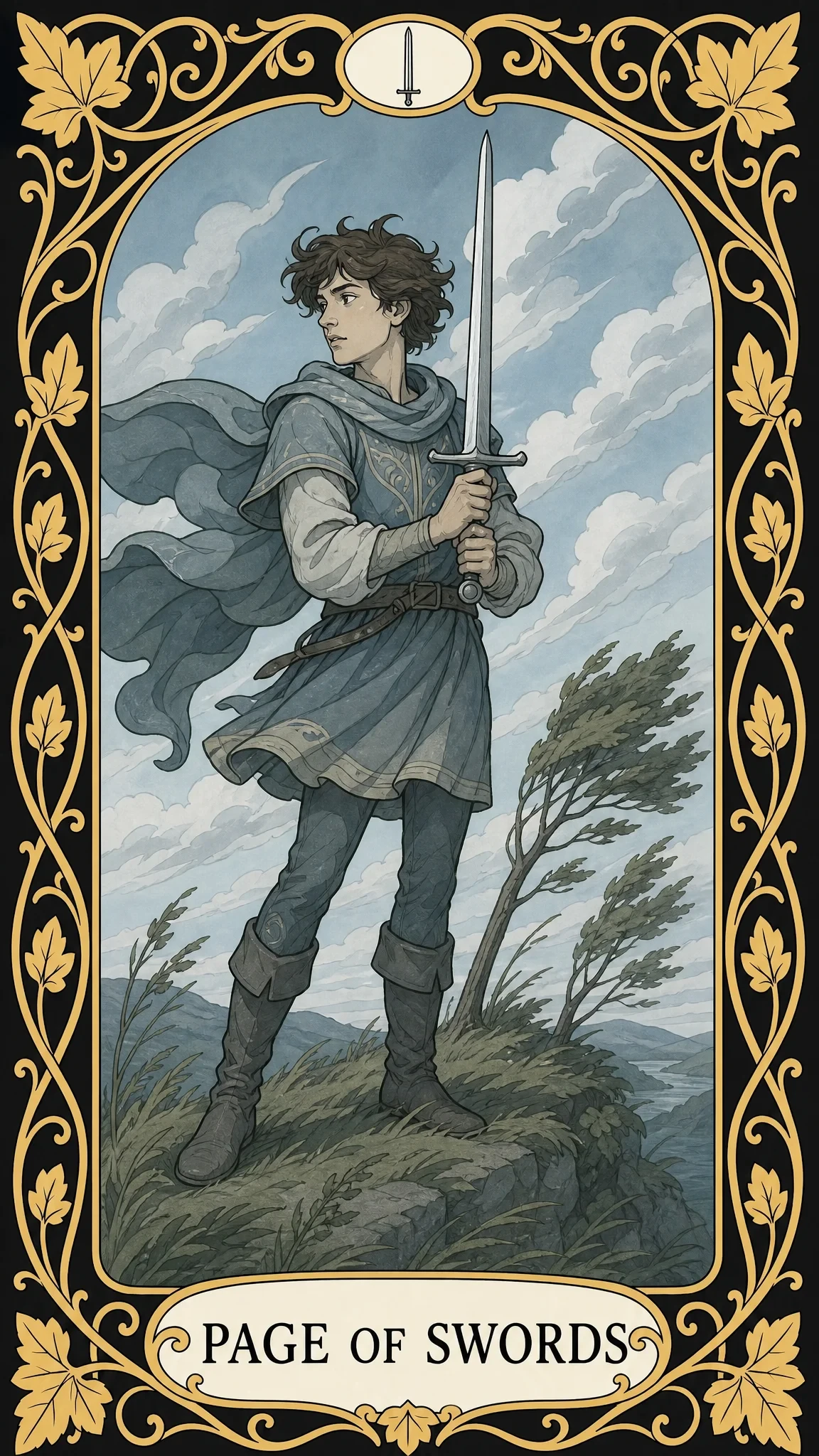 سرباز شمشیر — کارت تاروت, Page of Swords
