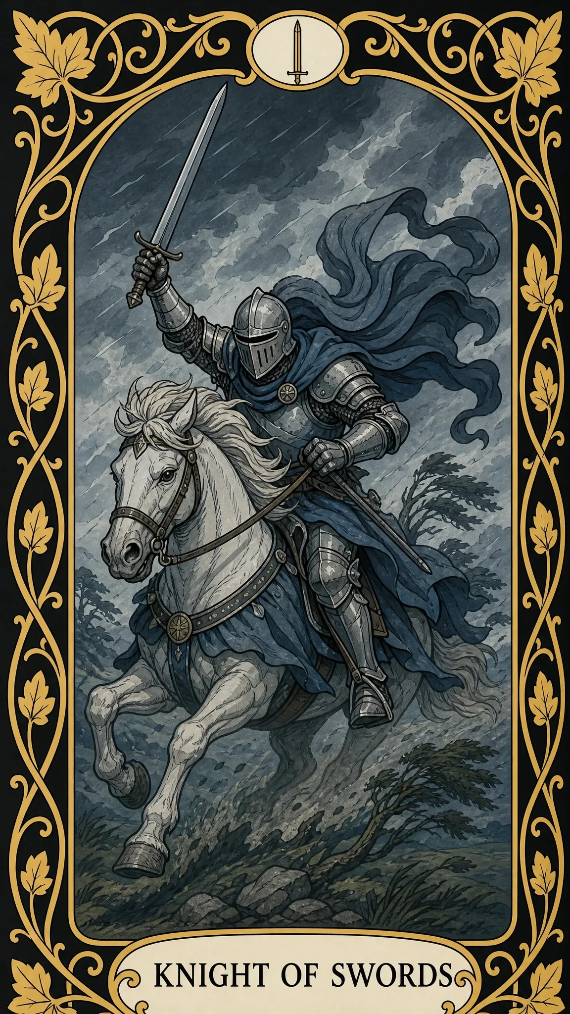 فارس السيوف — بطاقة تاروت, Knight of Swords