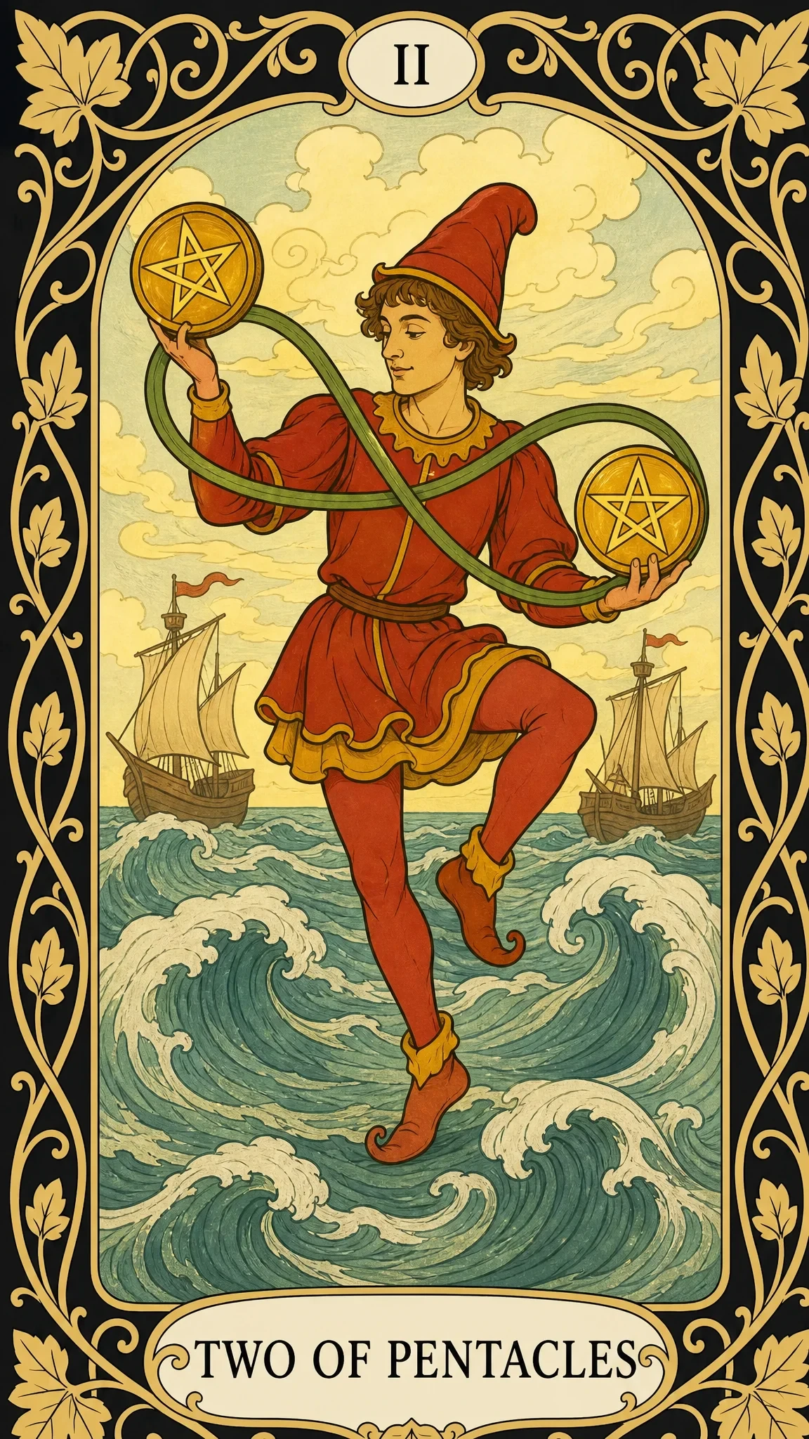اثنان من العملات — بطاقة تاروت, II Two of Pentacles