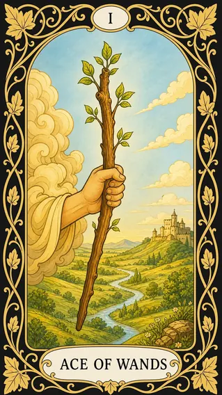 آس العصي — بطاقة تاروت, I Ace of Wands