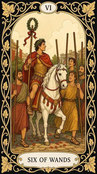 ستة من العصا — بطاقة تاروت, VI Six of Wands