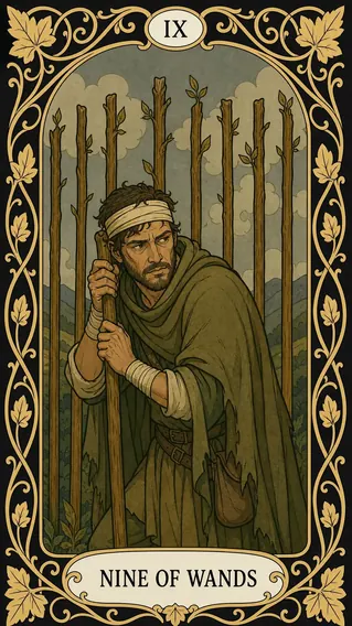 تسعة من العصي — بطاقة تاروت, IX Nine of Wands