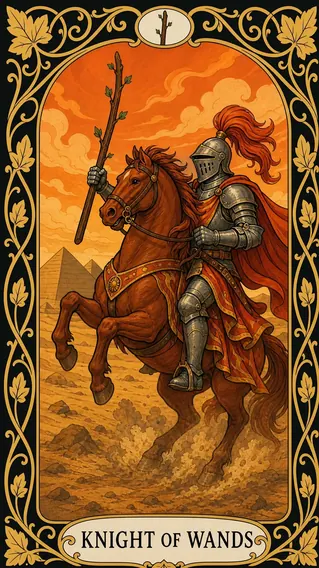 فارس العصي — بطاقة تاروت, Knight of Wands