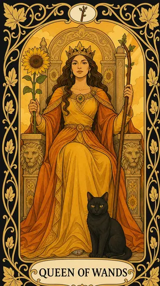 ملكة العصي — بطاقة تاروت, Queen of Wands