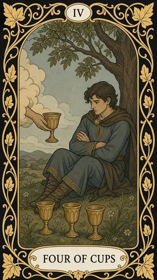 أربعة من الكؤوس — بطاقة تاروت, IV Four of Cups