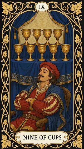 تسعة كؤوس — بطاقة تاروت, IX Nine of Cups