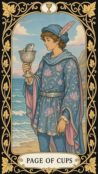 خادم الكؤوس — بطاقة تاروت, Page of Cups