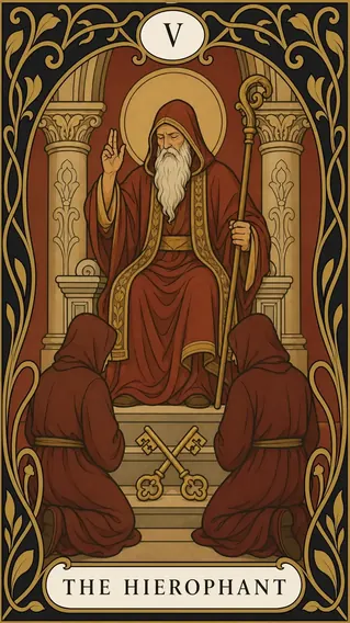 الكاهن الأكبر — بطاقة تاروت, V The Hierophant