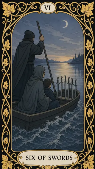 ستة السيوف — بطاقة تاروت, VI Six of Swords