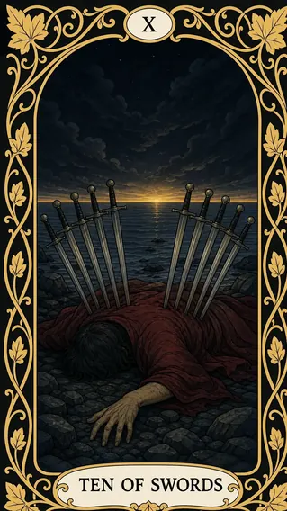 عشرة سيوف — بطاقة تاروت, X Ten of Swords