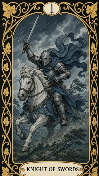 فارس السيوف — بطاقة تاروت, Knight of Swords