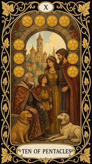 عشرة عملات — بطاقة تاروت, X Ten of Pentacles