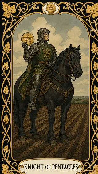 فارس العملات — بطاقة تاروت, Knight of Pentacles