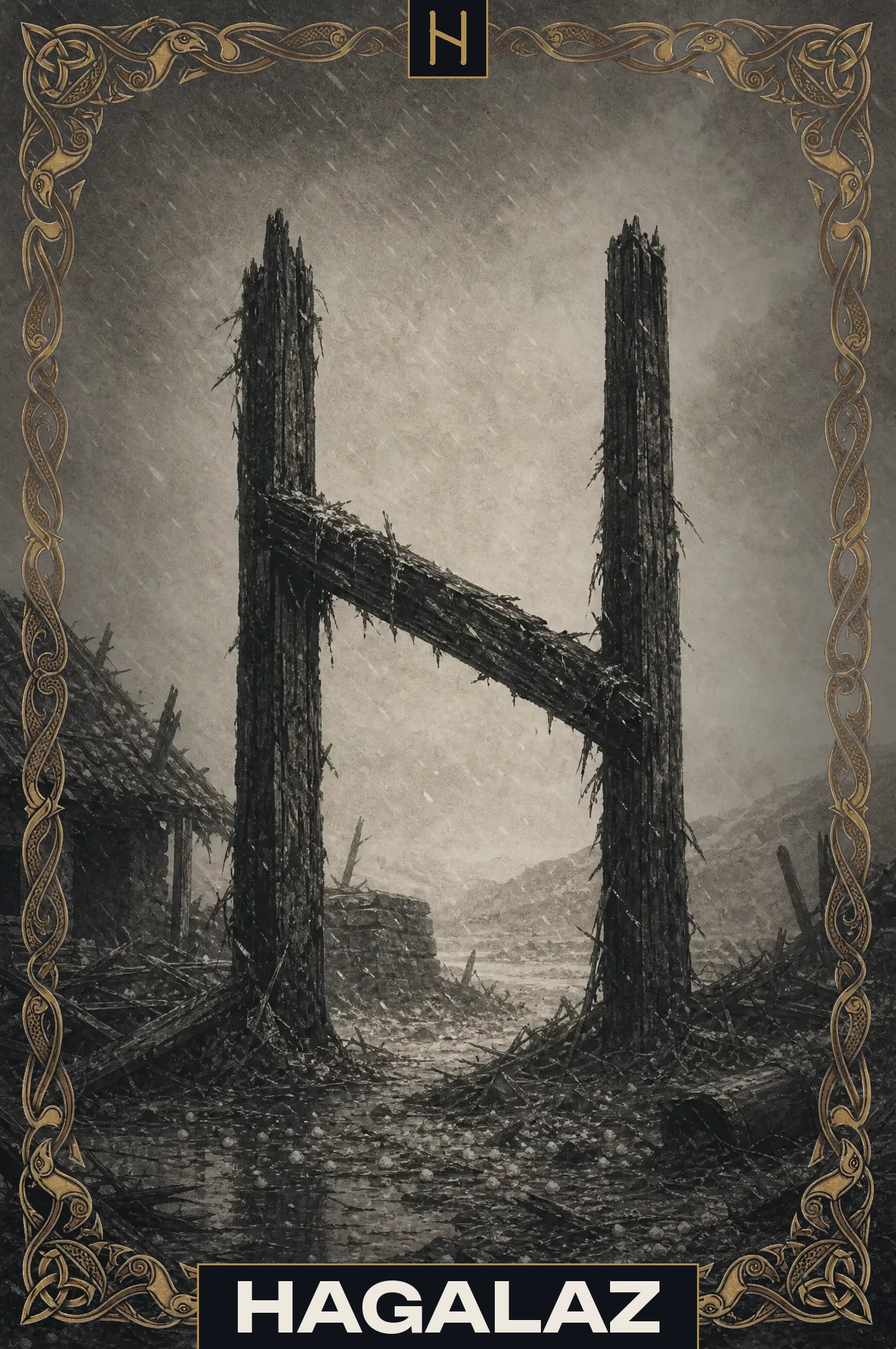 Hagalaz — Ältere Futhark-Rune Hagalaz ᚺ