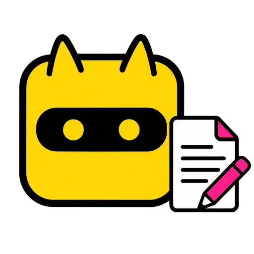 Homiwork mascot with a sheet and a pencil